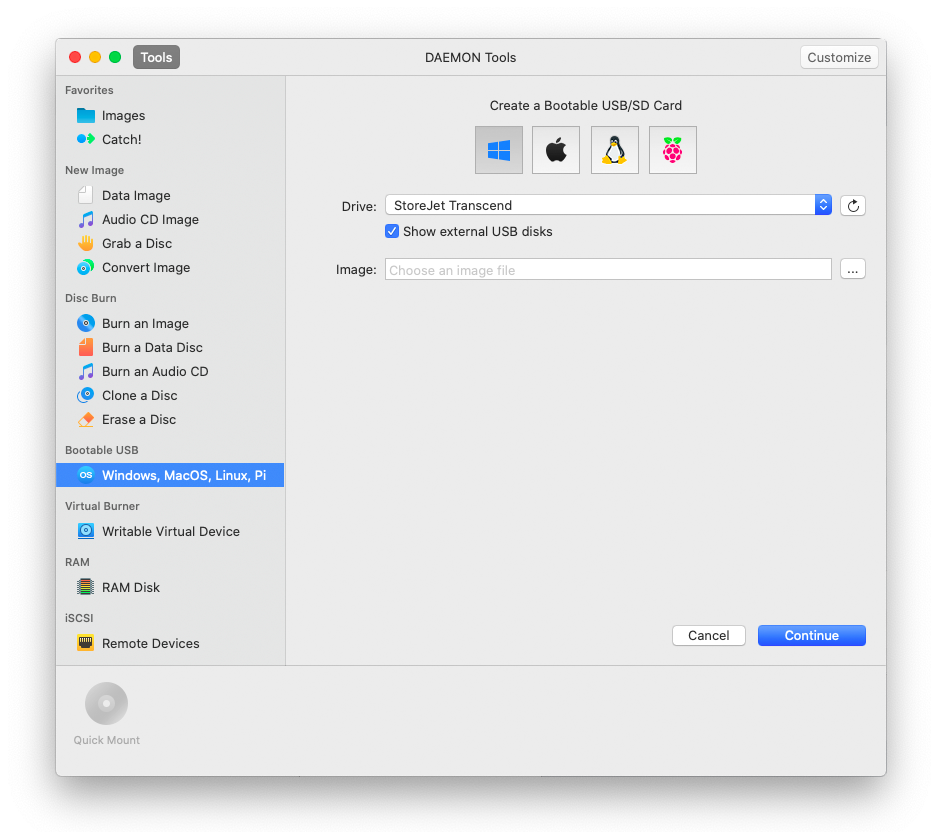 bootable usb for linux on mac
